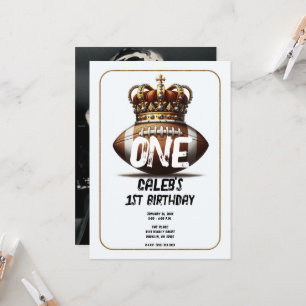 Convites Rei do Futebol Coroa Dourada Foto Fundo 1º Anivers