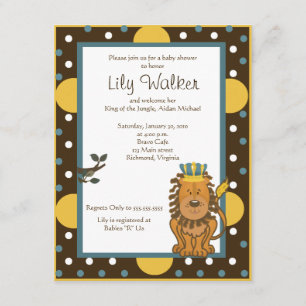 Convites rei do tamanho 4x5 da selva Brown/ponto alaranjado