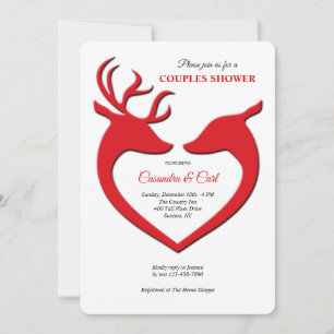 Convites Reindeer Love Chá de panela