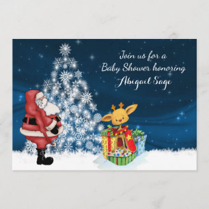 Convites Reindeer, Papais noeis, Chá de fraldas de Árvore d