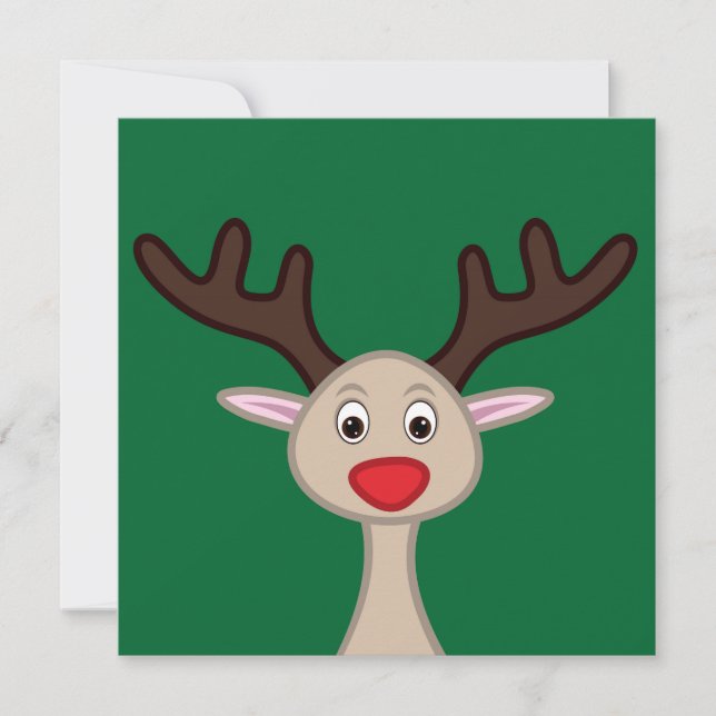 Convites Reindeer personagem de desenho animado (Frente)
