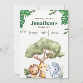 Convites Reino Animal Uma Celebração De Aniversário Minimal