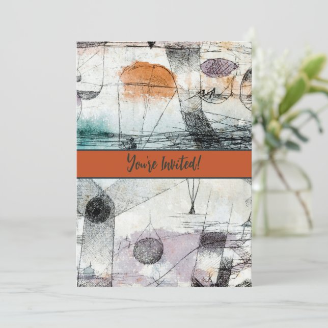 Convites Reino de Air Paul Klee Abstrato Expressionista (Em pé/Frente)