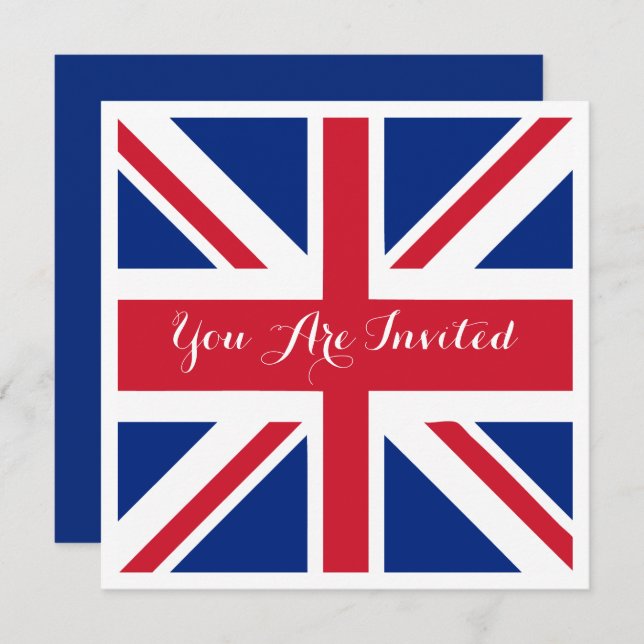 Convites Reino Unido União Jack Flag British Weding (Frente/Verso)