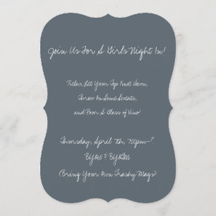 Convites "Relaxe, deixe noite das meninas do seu nó