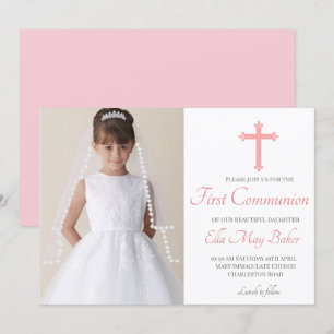 Convites Religião da Primeira Sagrada Comunhão do Elegante 