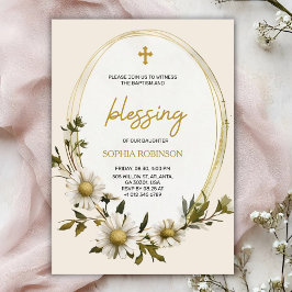 Convites Religious invitation card with floral design
