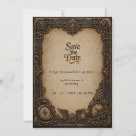 Convites Relógio de engrenagem Steampunk Gótico Casamento
