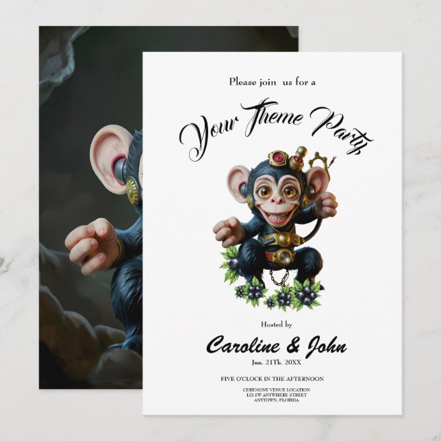 Convites Relógio Guardião da Caverna – O Macaco Sussurrante (Frente/Verso)