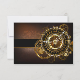 Convites Relógio steampunk com engrenagens antigas