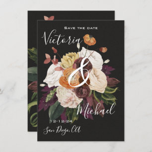 Convites Rembrandt Autumn Floral Salvar a Data Casamento