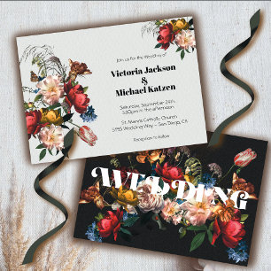 Convites Rembrandt Modern Floral Dark & Moody Wedding