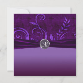Convites Remoinho de Noiva de Veludo Roxo & Ameixa