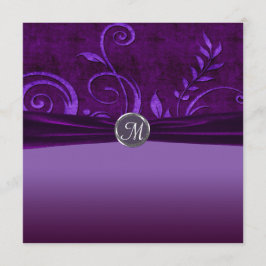 Convites Remoinho de Noiva de Veludo Roxo & Ameixa