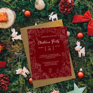 Convites rena de Natal brincalhona & Botânicos de Inverno -