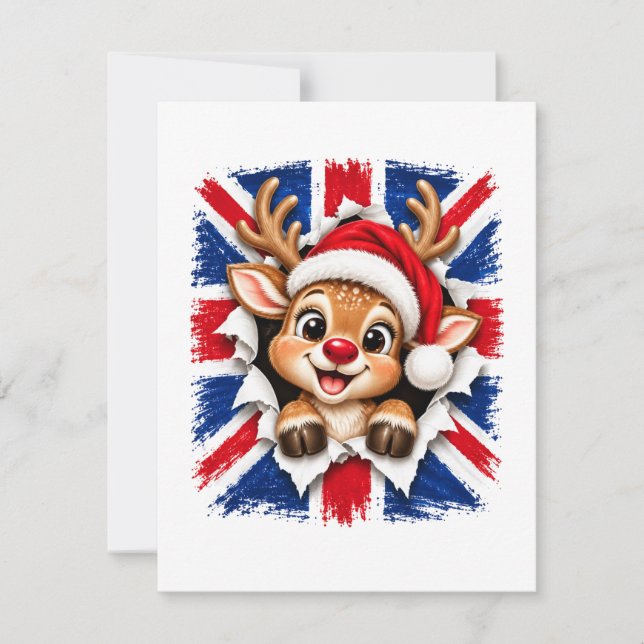 Convites Rena de Natal Britânica (Frente)