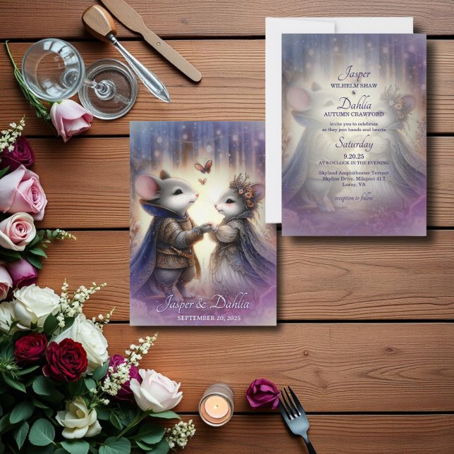 Convites Renaissance Fairytale Fantasy Casamento Romântico (Criador carregado)