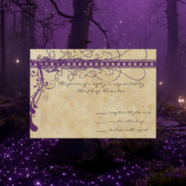 Convites Renascentista Medieval Roxo Pergaminho Falso