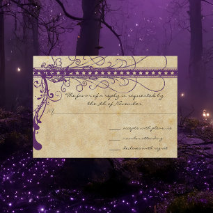 Convites Renascentista Medieval Roxo Pergaminho Falso