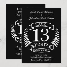 Renda Aniversário de casamento tradicional 13 anos