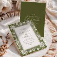 Renda Verde Oliva Renda Old Money Vestido de Noiva