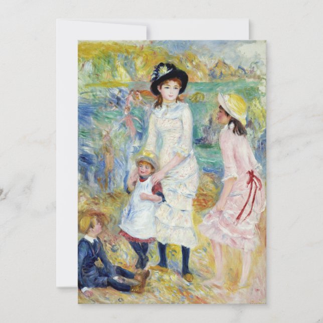 Convites Renoir - Crianças em Seashore, Guernsey (Frente)