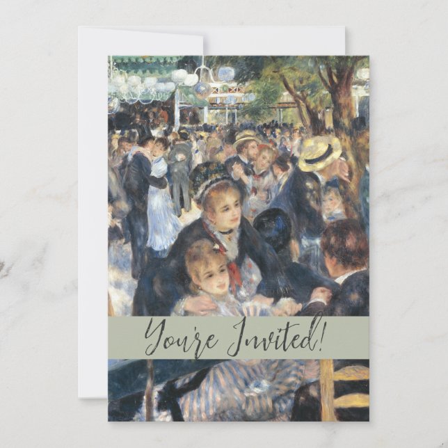 Convites Renoir Dança no Moulin de la Galette Vintage (Frente)
