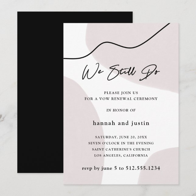 Convites Renovação abstrata moderna do voto de casamento do (Frente/Verso)