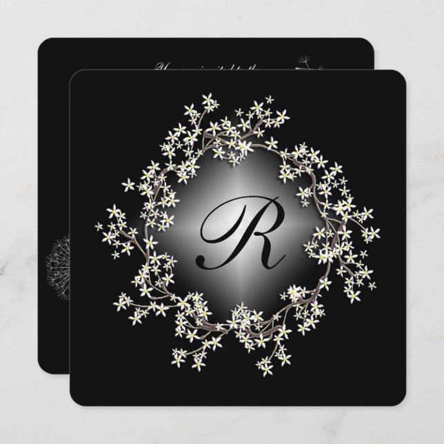 Convites renovação da proa floral iluminada (Frente/Verso)