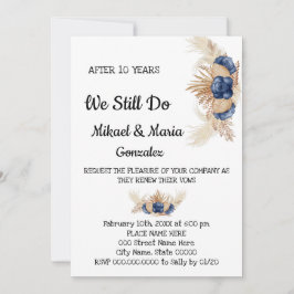 Convites Renovação de Aniversário do Casamento das Flores A