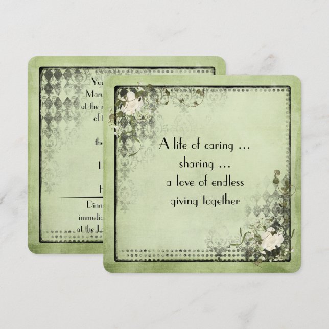 Convites Renovação de Vintage de Vows (Frente/Verso)