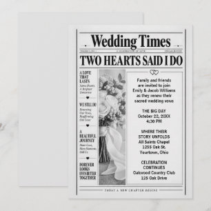 Convites Renovação de Voto de Casamento no Jornal