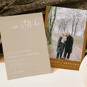 Convites Renovação de Voto INDIE Boho Tom Terroso Bege