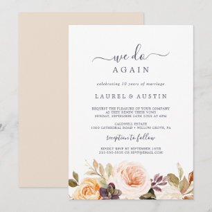Convites Renovação de Voto Rústico Florais da Terra