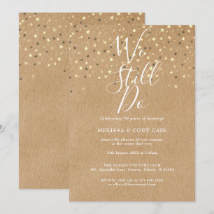 Convites Renovação de Voto Rústico Nós Ainda Fazemos Estrel