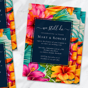 Convites Renovação de Voto Tropical Floral Hibiscus Nós Ain