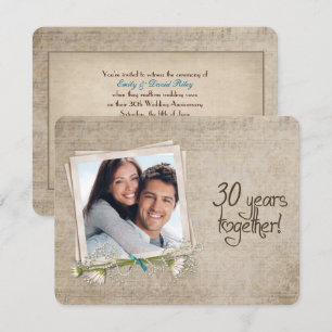 Convites Renovação de Votos de Aniversário de 30 Anos de Ca