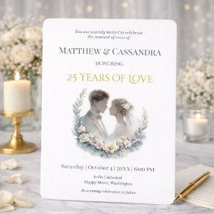 Convites Renovação de Votos de Aniversário de Casamento de