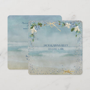 Convites renovação de votos de casamento com estrela-do-mar