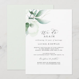 Convites Renovação de Votos Elegantes com Folhagens We Do A