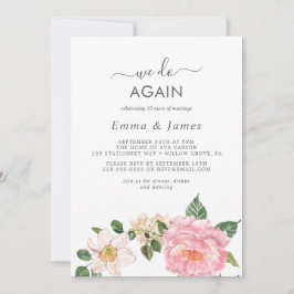 Convites Renovação de Votos "We Do Again" Rustic Earth Flor