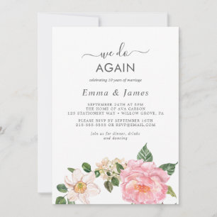 Convites Renovação de Votos "We Do Again" Rustic Earth Flor