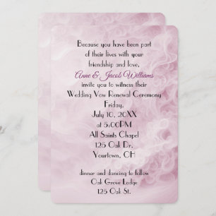 Convites Renovação de Vow Abstrato de Casamento Rosa Esmaga