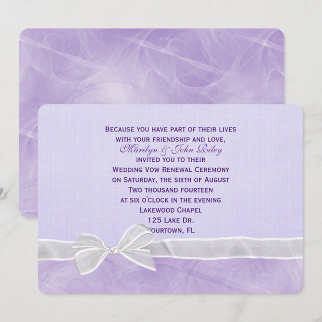 Convites Renovação de Vow de Casamento de Arco Branco (Frente/Verso)