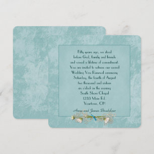 Convites Renovação de Vow de Casamento de Teal Floral
