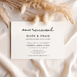 Convites Renovação de Vow de Casamento Simples