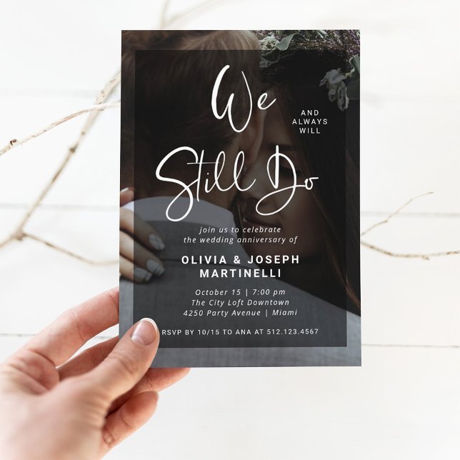 Convites Renovação de Vow de Foto de Casamento de Sobreposi (Criador carregado)