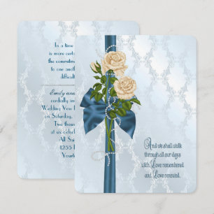 Convites Renovação de Vow do Buquê de Rosa e Pérola