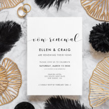 Renovação de Vow do Casamento Branco e Negro Elega