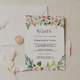 Convites Renovação de Vow Floral Elegante